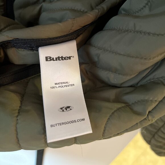 Butter Goods Reversible Puffer Jacket in Olive Green/ Purple - size S - Picture 5 of 7
